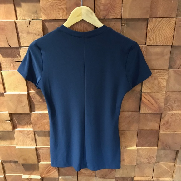Norma Kamali, Medium, Navy Boxy T-Shirt Blouse - Picture 3 of 5